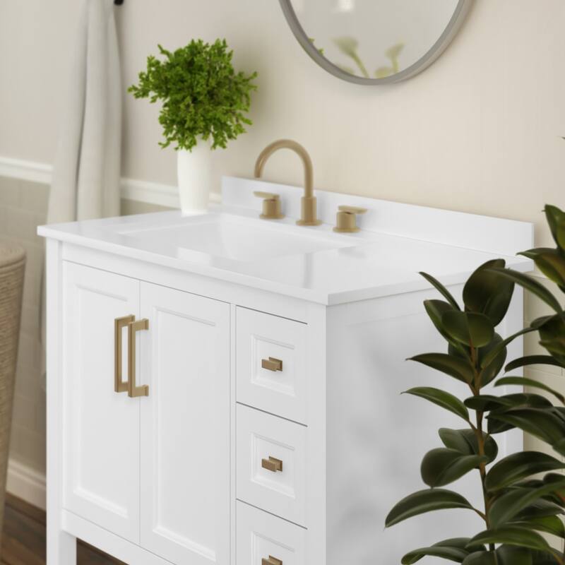 Bathroom Vanity with Sink, Open Storage, and Storage Drawers