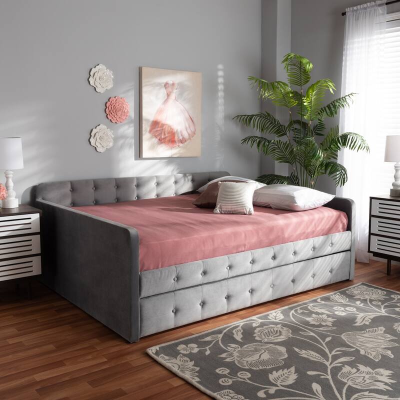 Jona Modern and Contemporary Transitional Daybed with Trundle