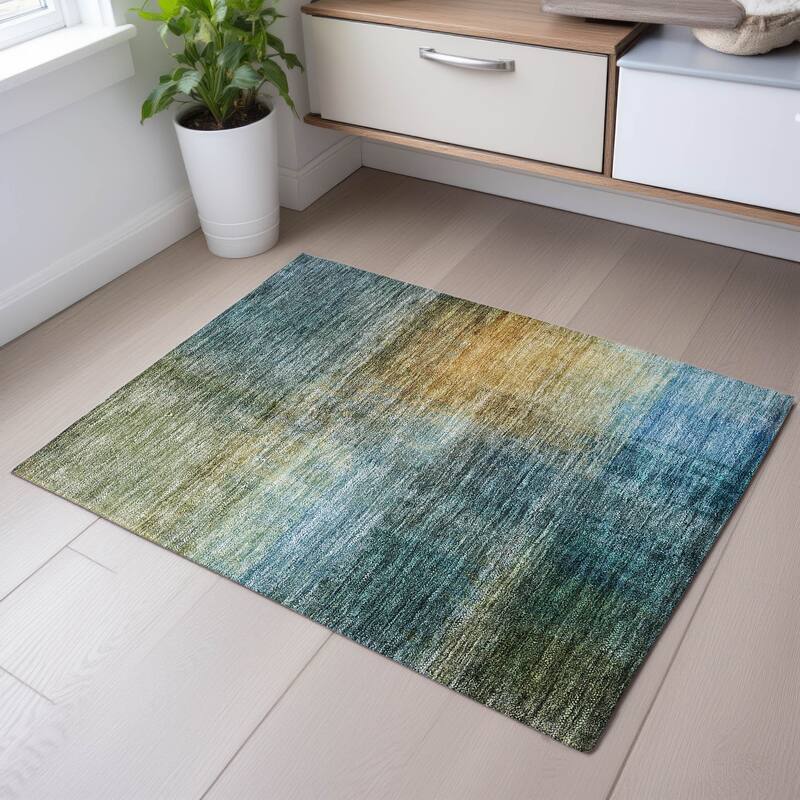 Premium Washable Super Soft Modern Ombre Mayfield Rug - Blue - 1'8" x 2'6"