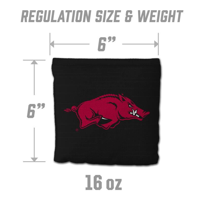 Arkansas Razorbacks NCAA Dual Sided Pro Stop & Slide Cornhole Bags