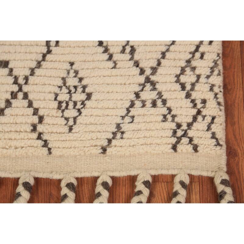 Earth Tone Moroccan Indian Accent Rug Hand-Knotted Wool Carpet - 2'0"x 3'0"