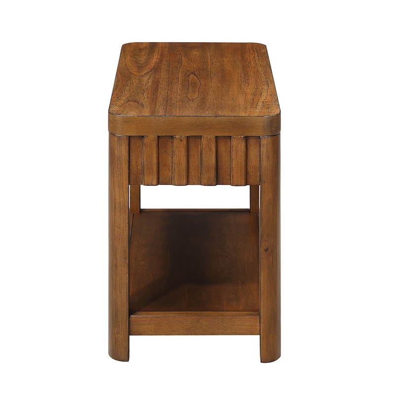 Rectangular End Table Sofa Side Table with Open Storage Shelf