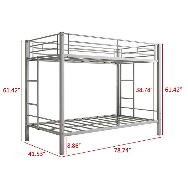 Heavy Duty Twin Bunk Beds with shelf and Slatted Support - On Sale ...
