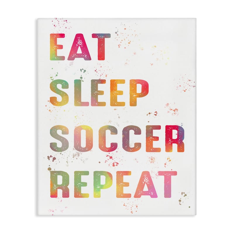 Stupell Pastel Soccer Motivation Canvas Wall Art Design By Marcus Prime - 16 x 20