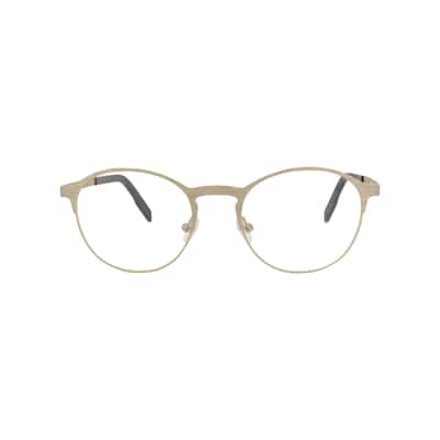 Maui Jim Round-Frame Stainless Steel Optical Frames, Transparent Lens, Satin Gold Frame