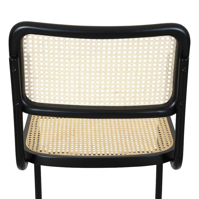 Breuer Chair Company Marcel Breuer Cesca Cane Cantilever Side Chair w/ Black Steel Frame (Various Wood & Cane Colors)