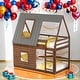 preview thumbnail 2 of 12, Modern Twin over Twin House Bunk Bed With Roof, Ladder And 2 Windows,Sturdy Frame for Bedroom