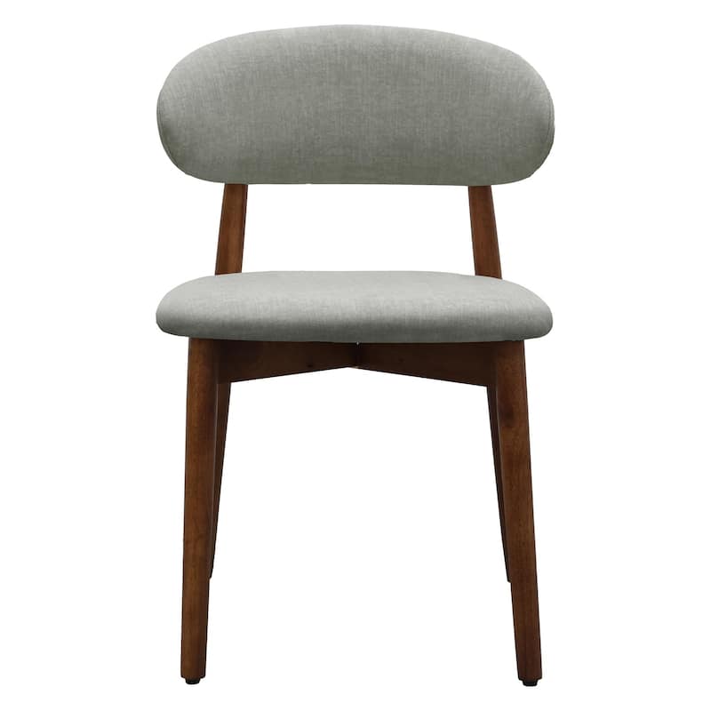 Flannelette Upholstered Dining Chair with Walnut Solid Wood Legs, Armless Chair Set of 2 for Kitchen, Restaurant, Living