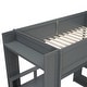 preview thumbnail 24 of 24, Wood Twin/Full Size Gaming Loft Bed with Bulit-in Desk and Multi-storage Shelves, Kids Loft Bedframe with LED & Charging Station