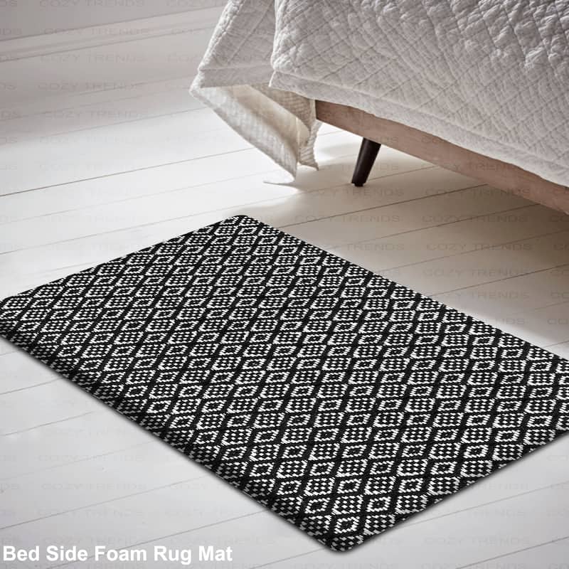 Woven Cotton Anti Fatigue Cushioned Kitchen | Doormat | Bathroom 18" x 30" Mats With Foam Backing Anti Slip - 18''x30''