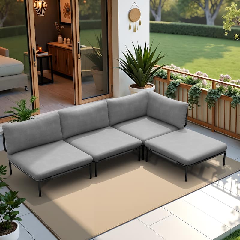 Outdoor Patio Cushion Sectional Sofa Set Furniture DIY Free Combination Set