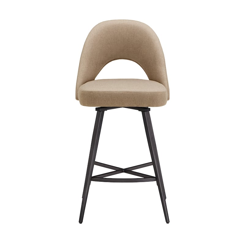 Presley Metal Fabric Swivel Bar Stools (Set of 2) by iNSPIRE Q Modern