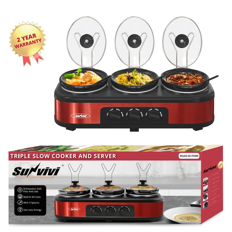 Royalcraft Triple Slow Cooker Stainless Steel
