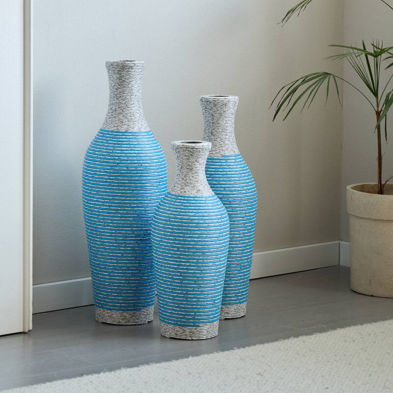 Desktop Vase, Brown Decorative Floor Vase, Classic and Neat Floor Vase, Home Decoration Flower Stand Set of 3 pieces