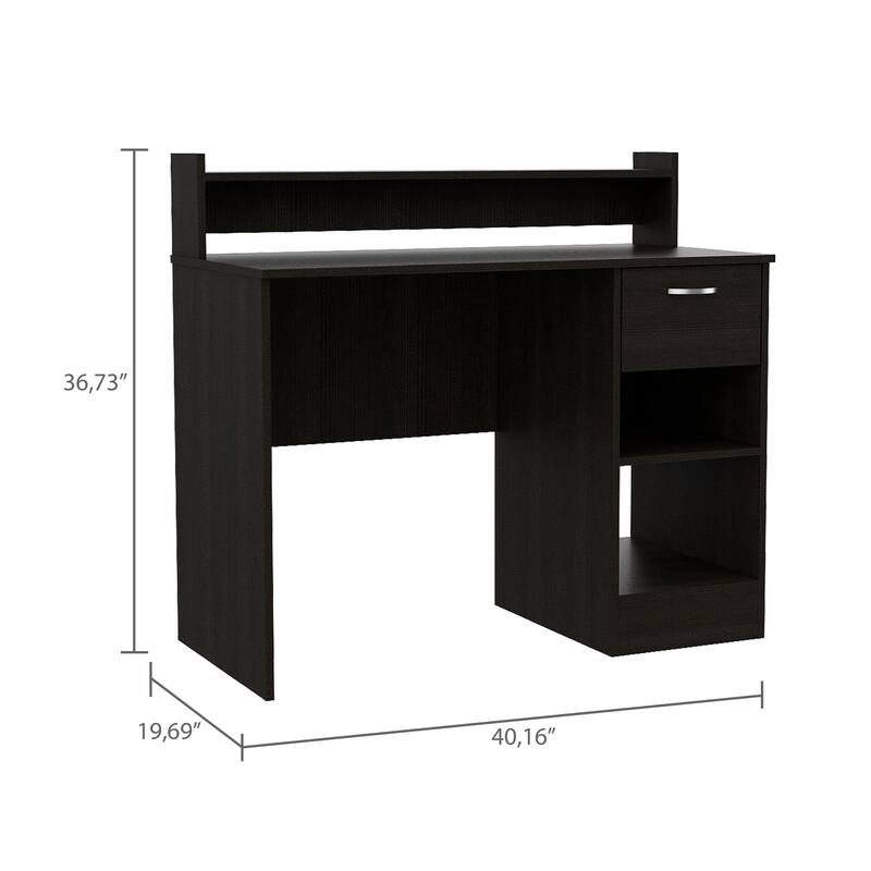 Writing Computer Desk , Multiple Shelves, One Drawer