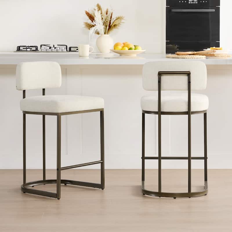 Arthur 26 inch Counter Height Bar Stool Set with Brass Frame