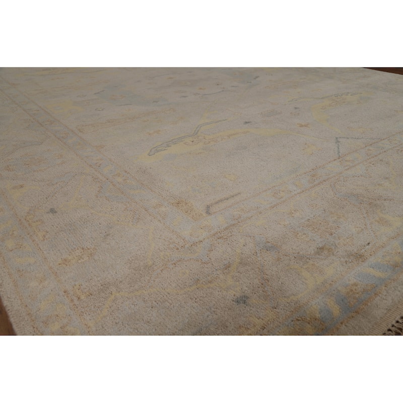 Earth Tone Camel Oushak Indian Area Rug Handmade Wool Carpet - 8'0" x 9'10"