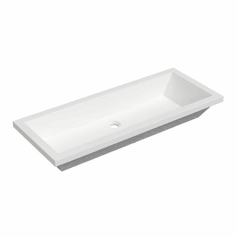Arcata NativeStone drop-in Rectangular Bathroom Sink - 36" - Pearl