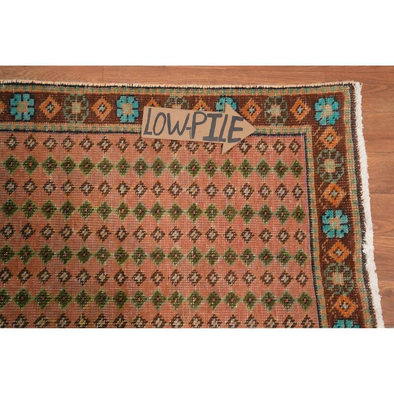 Hand Knotted Oriental 100% Wool Carpet Traditional Geometric Pink Tabriz Area Rug - 4' 6'' X 3' 2''