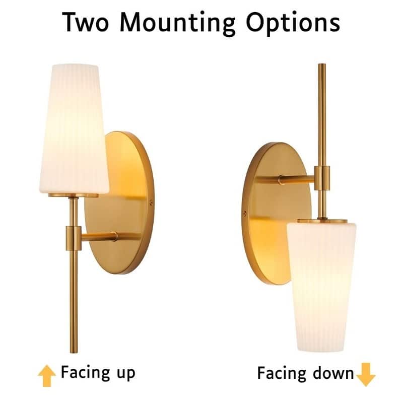 KAWOTI 16" 1- Light Wall Sconce with Opal Glass Shade