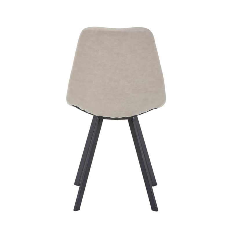 Markley Modern Ergonomic Leather Dining Chair with Black Steel Legs, Scratch-Resistant & Comfortable Kitchen Chair