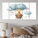 preview thumbnail 6 of 10, Designart "Nursery Adorable Giraffe II" Children Metal Wall Décor Set 60 In. Wide X 28 In. High - 5 Panels Equal Panels