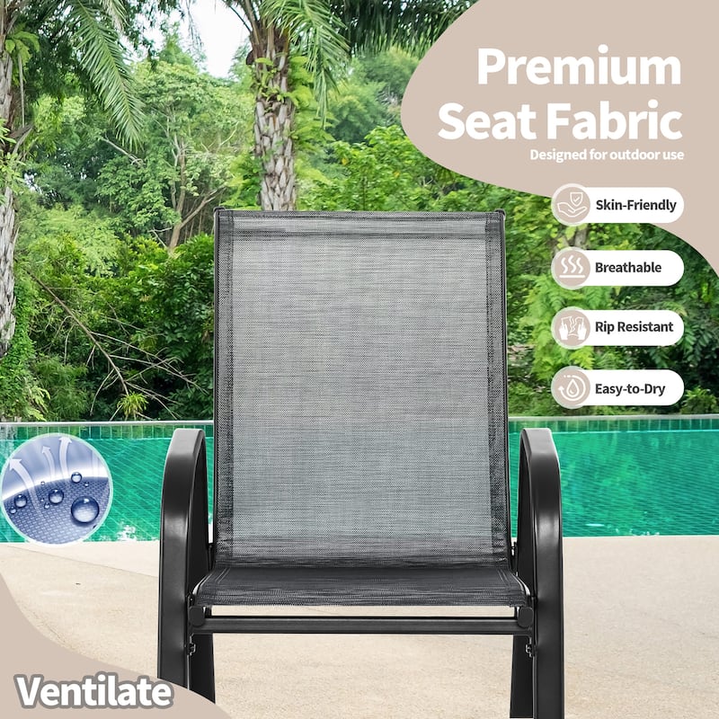 Gymax 2pcs Patio Rocking Chair Heavy-Duty Metal Rocker Outdoor