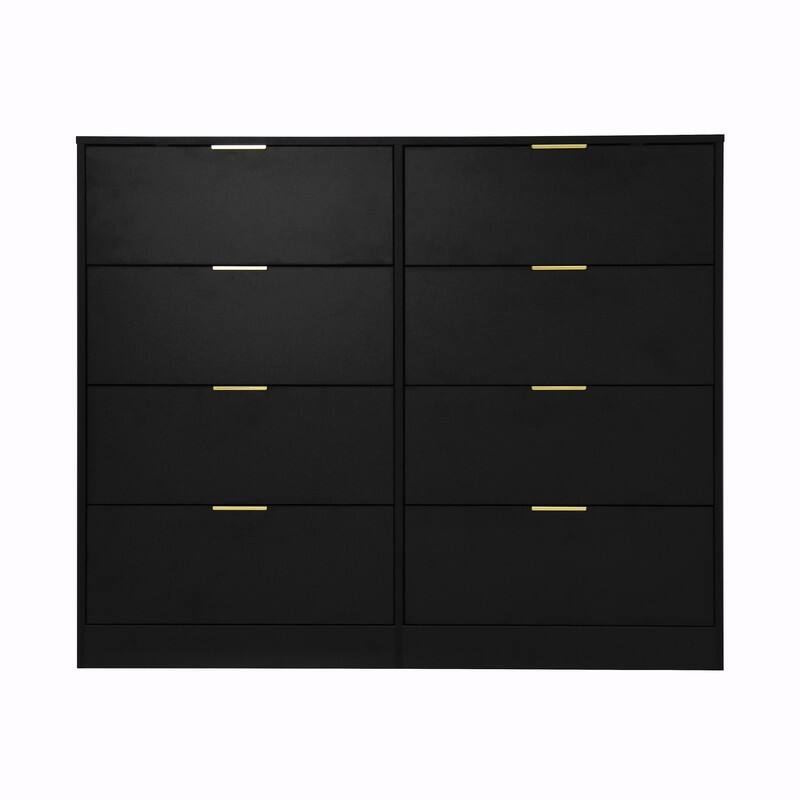 8-Drawer Tall Wood Dresser, Modern Handle-Free Storage Chest for Bedroom, Living Room or Hallway