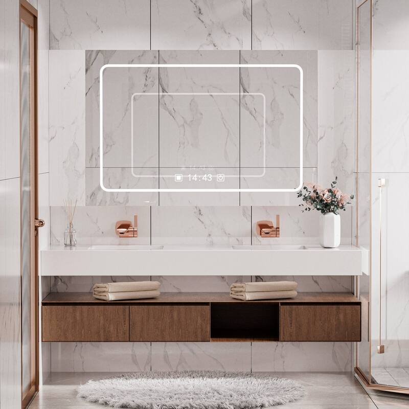 Modland Wall Mount Single Hole Bathroom Faucet with Valve Single Handle And Hot/Cold Indicator