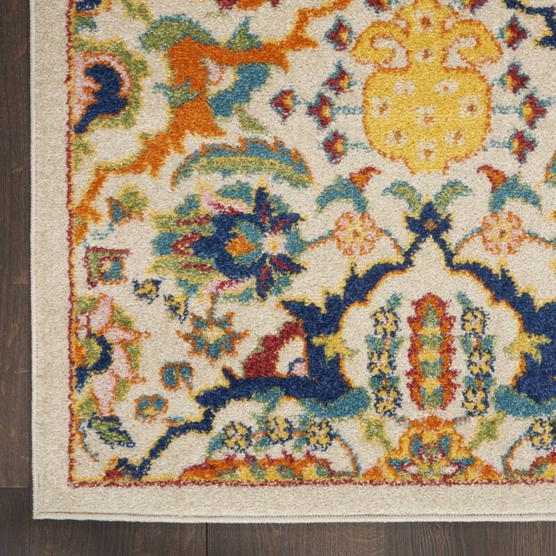 Power Loomed Floral Traditional Low Pile Area Rug - 72' X '24' X '0.25