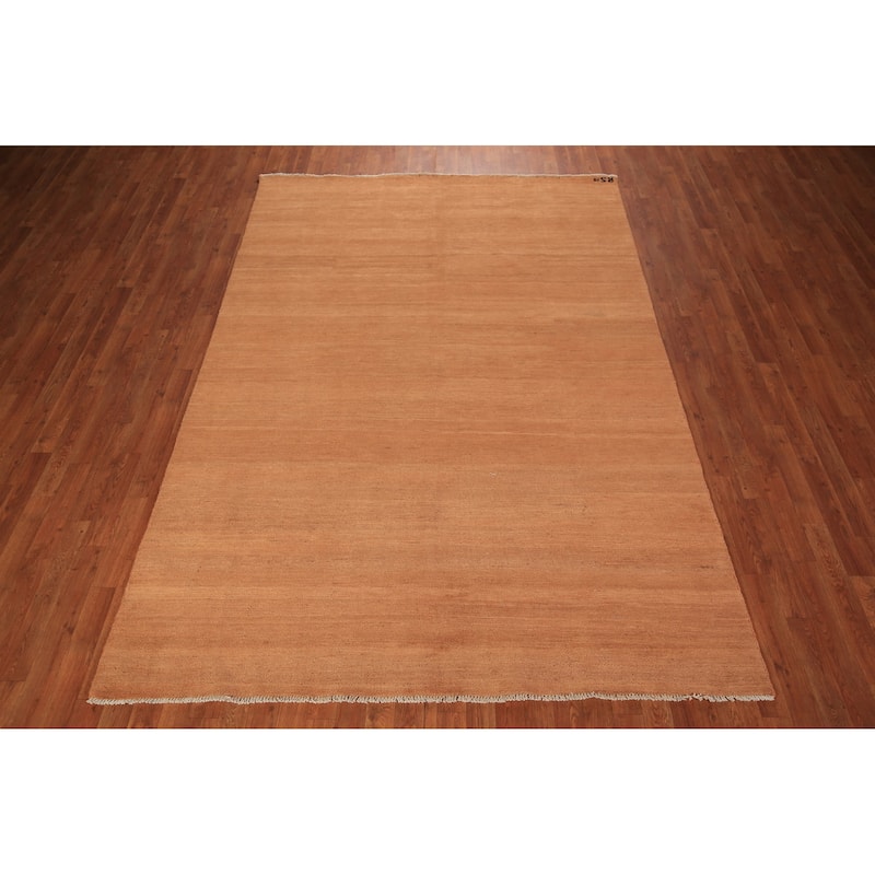 Modern Gabbeh Area Rug Hand-Knotted Contemporary Wool Carpet - 6'6" x 9'7"