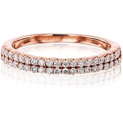 Annello by Kobelli 14k Rose Gold Double Row Lab Grown Diamond Stackable Ring (GH/SI)