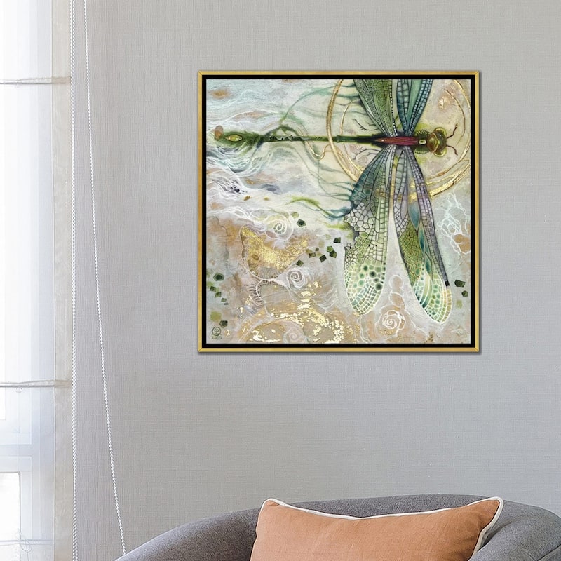 iCanvas "Damsel Fly II" by Stephanie Law Framed Canvas Print