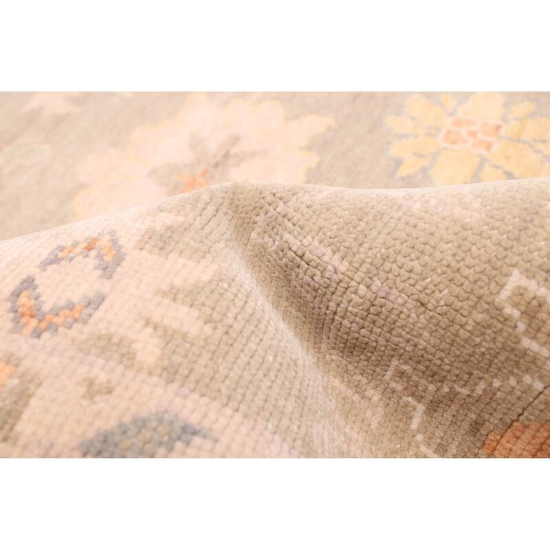 ECARPETGALLERY Hand-knotted Modern Oushak Grey, Taupe Wool Rug - 8'1 x 9'11