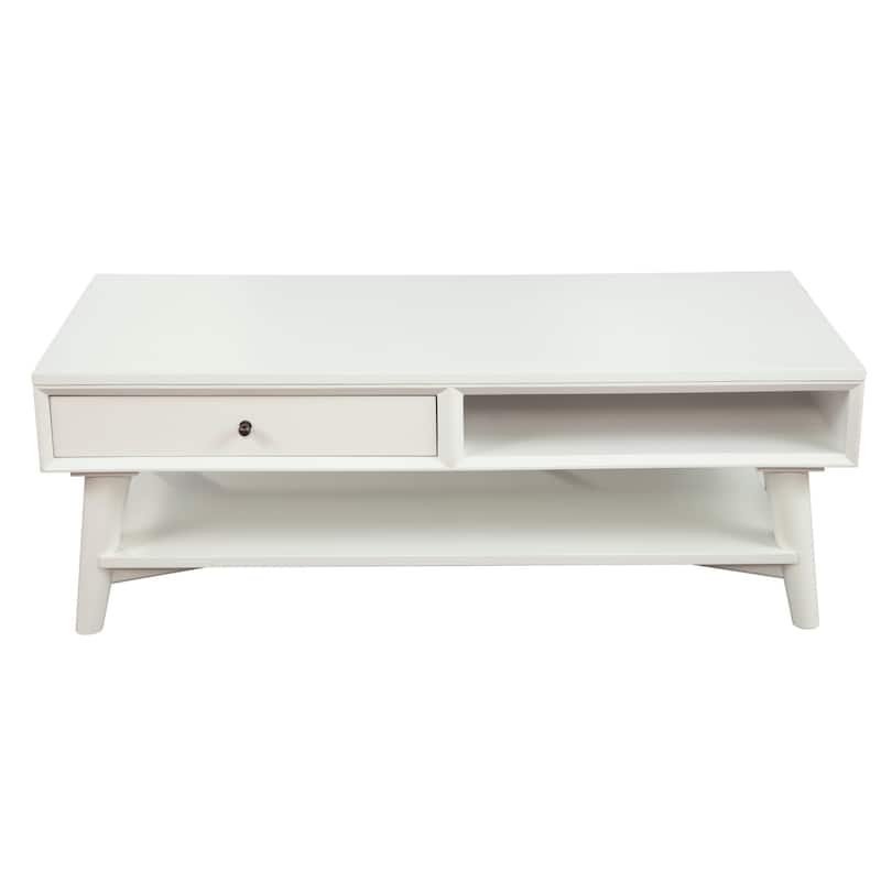Alpine Furniture Flynn Mid Century Modern 1 Drawer Coffee Table