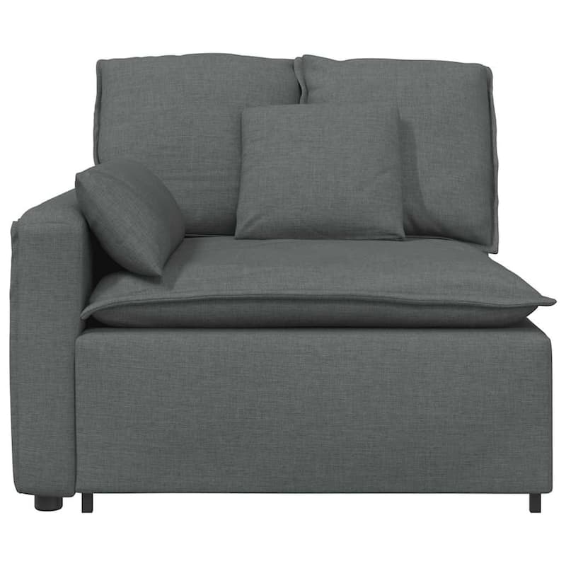 vidaXL Modular Sofa Armrest End Module with Cushions Dark Gray 39.4" - 44.1" x 41.3" x 25.2"