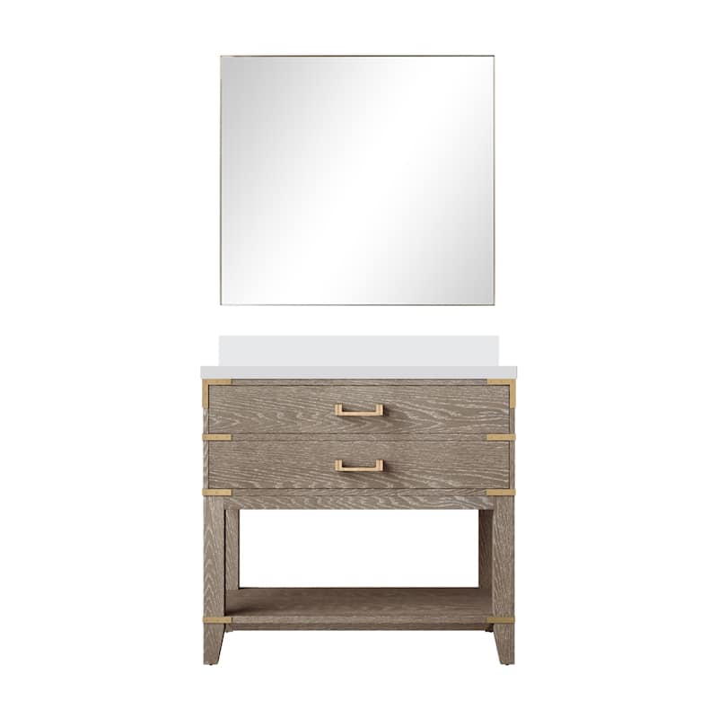 Norwalk Bath Vanity with Cultured Marble Top, Sink and Mirror