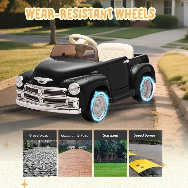 12V Kids Ride On Truck Car W/Parents Control, Licensed Chevrolet 3100 Pickup,Electric Car,High-Power Up To 4.35 Km/H,Age 3+