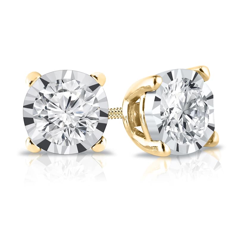 Auriya 1/2ctw Round-cut Diamond Stud Earrings 14k Gold (G-I, I1-I2)