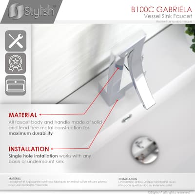 Gabriella Single Handle 14" Chrome Polished Bathroom Faucet