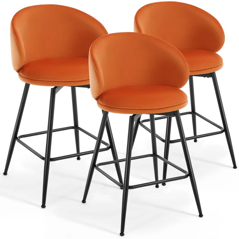 26"/30" Velvet Upholstered Swivel Counter/Bar Stools Set of 2/3