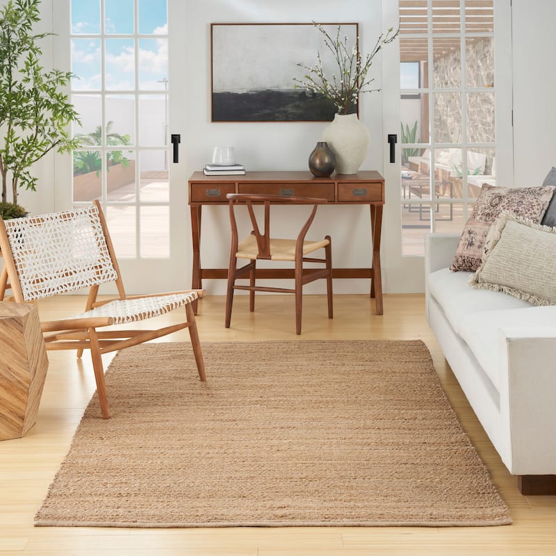 Nourison Natural Jute Indoor only Solid Area Rug