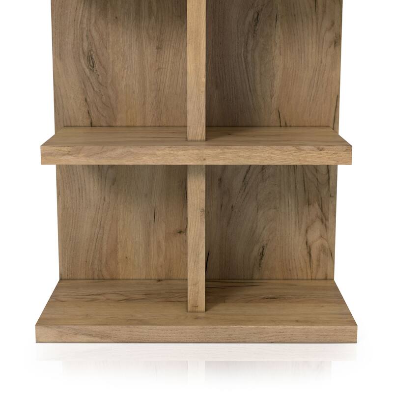 DH BASIC Contemporary Oak 71-inch 8-Open Shelf Bookshelf by Denhour