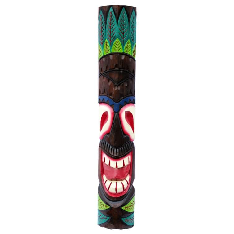Tiki Mask Colorful Hawaiian Polynesian Tropical Decor Wood Wall Art