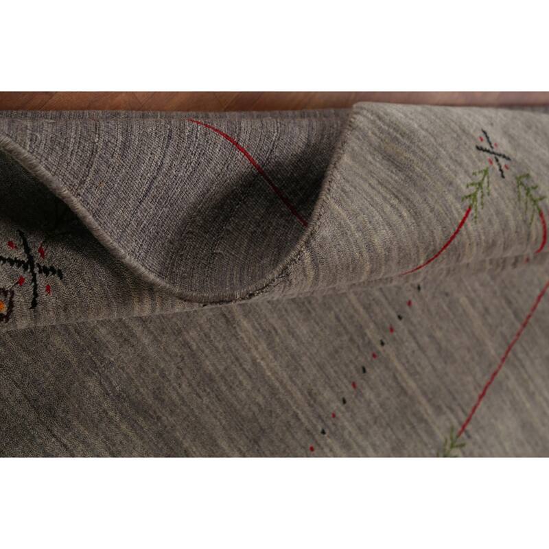 Striped Gabbeh Oriental Area Rug Handmade Contemporary Wool Carpet - 5'1"x 7'10"