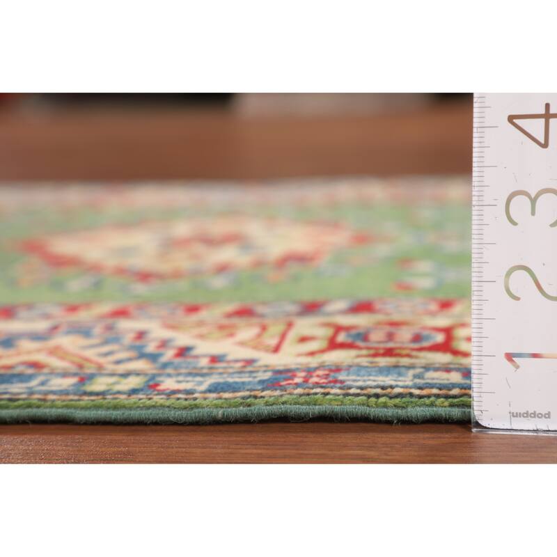 Green Kazak Foyer Rug Hand-Knotted Wool Carpet - 2'8" x 3'10"