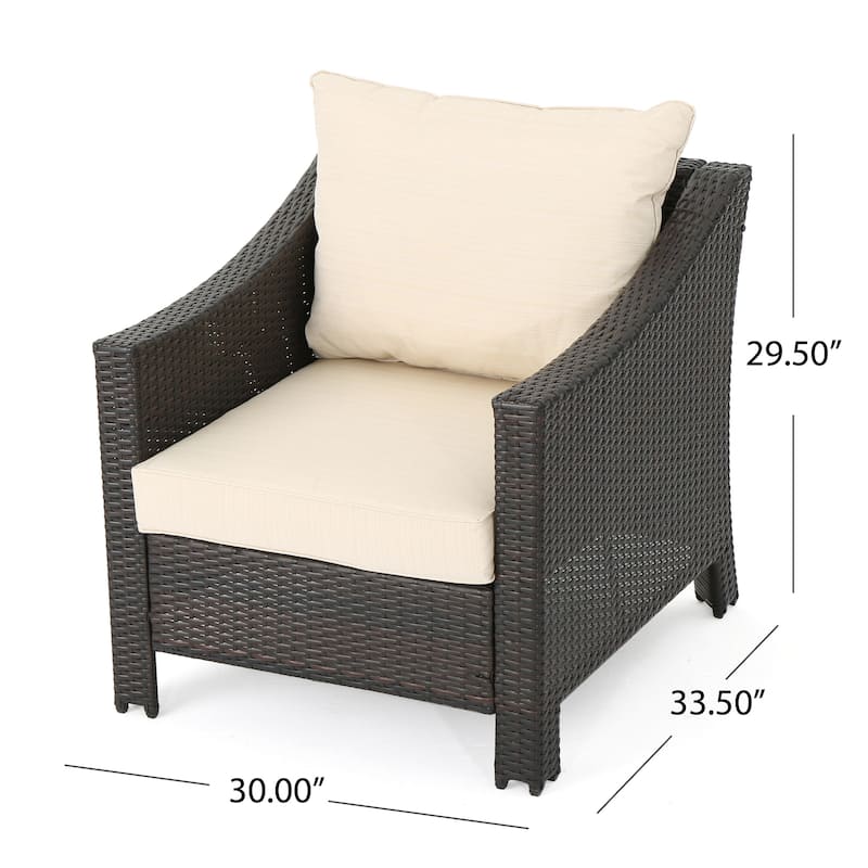 Christopher Knight Home Outdoor Antibes 5-piece Wicker Chat Set with Cushions