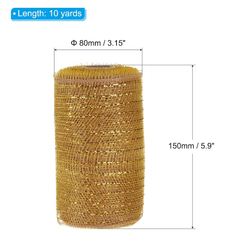 2pcs Decorative Mesh,5.9in x 10 Yd Mesh Ribbon Roll for Christmas Tree - Brown