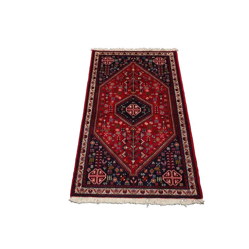 2'9''x4'3'' Hand Knotted Silk Red Abadeh Traditional Rug - 2' 9'' x 4' 3''