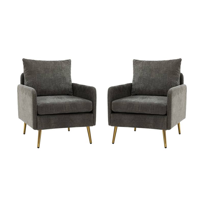 Narycia Upholstered Modern Arm Chair with Removable Cushions Set of 2 by HULALA HOME